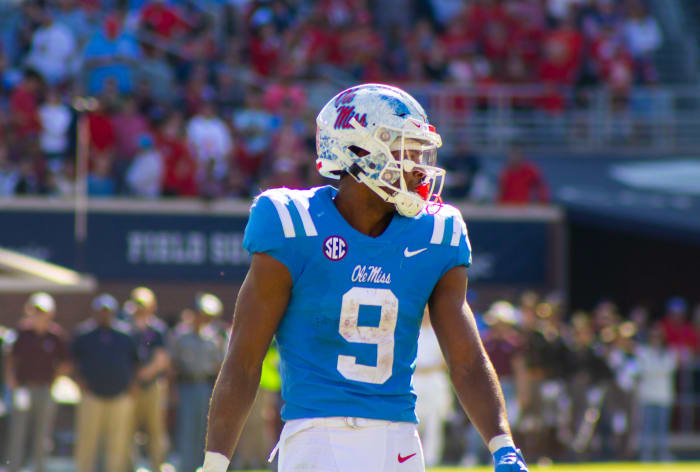 WR Tre Harris and other talented seniors could potentially rerturn to the Ole Miss Rebels for a run at the College Football Playoff in 2024.